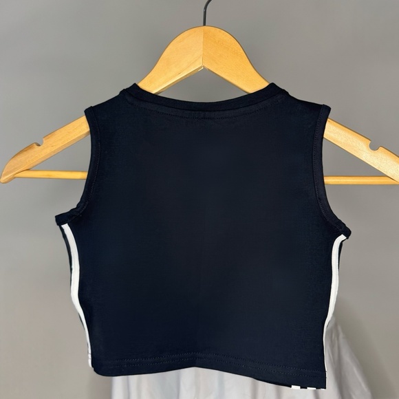 Adidas Originals Kids Cropped Tank Top | Black & White | Size 9/10Y - Picture 2 of 7